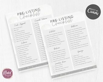 listing presentation kit real estate Real Estate Pre-Listing Checklist Template for Sellers, Real Estate Marketing, Realtor Marketing and Branding, Modern Seller Checklist