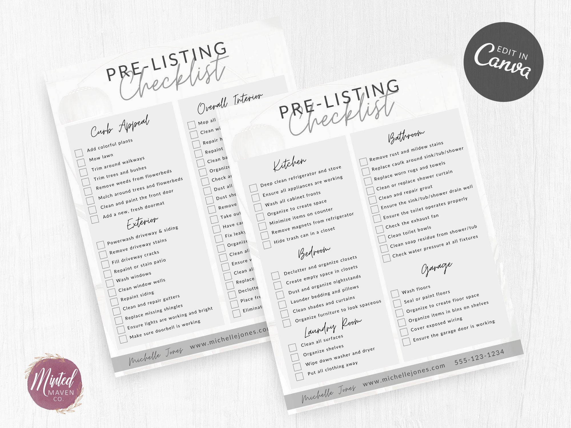 Pre-listing Checklist Real Estate Guide, Sellers Guide, Digital