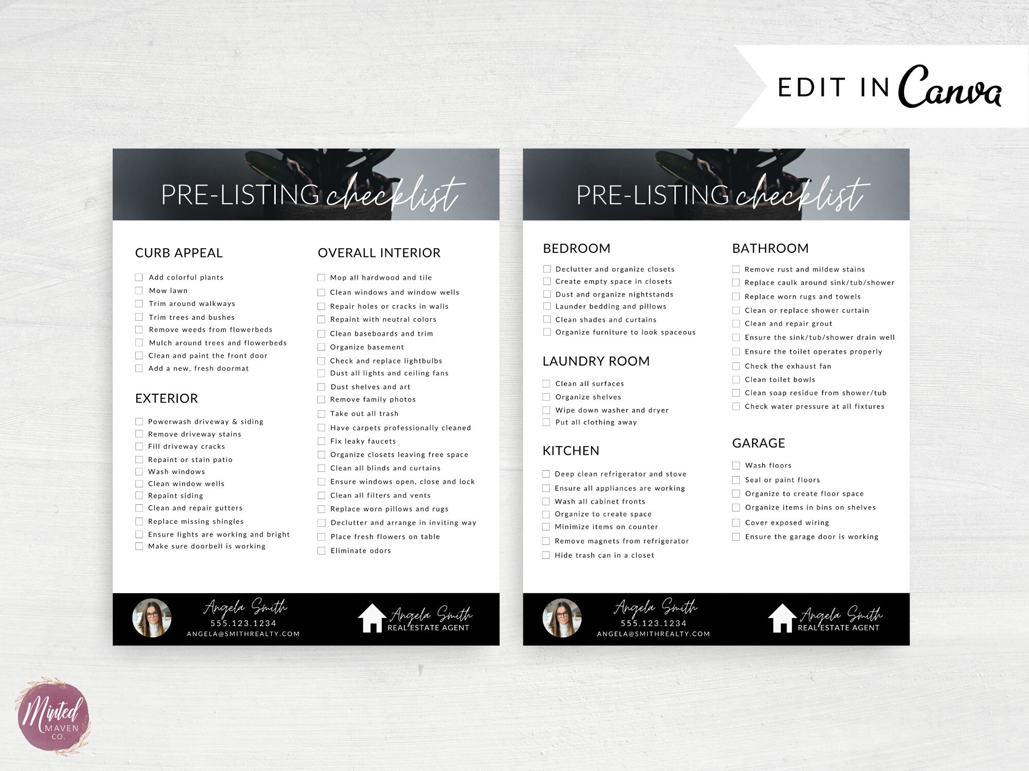Modern Real Estate Pre-listing Checklist for Sellers Real - Etsy