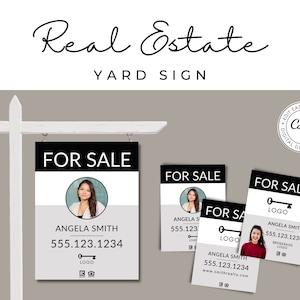 Real Estate Yard Sign Template: Modern Realtor Marketing (Digital Download)