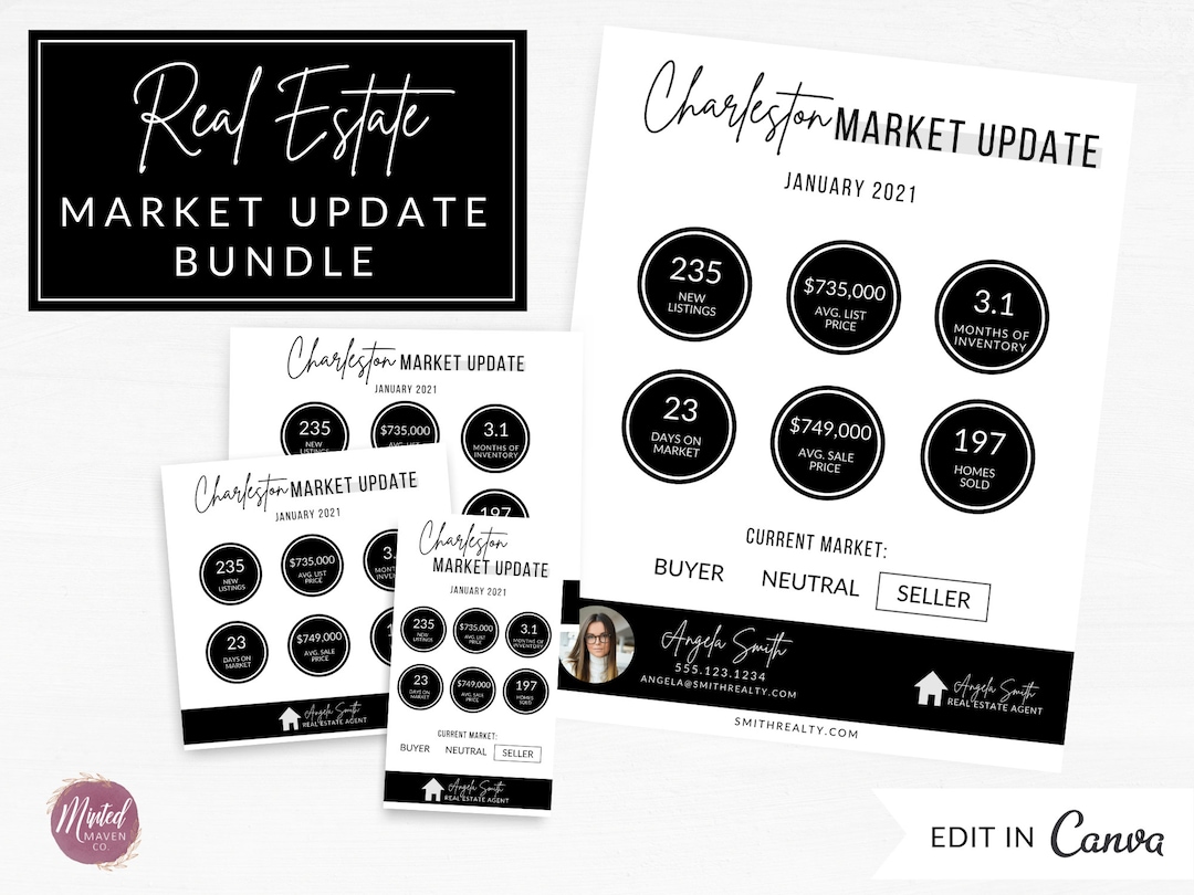 Real Estate Market Update Flyer & Social Media Templates (digital