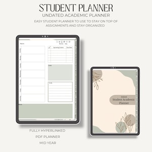 Student digital planner mid-year, iPad planner for student, undated student planner, student planner for Goodnotes, remarkable planner