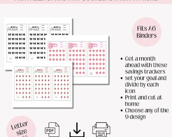 A6 Savings Challenge: Bill Tracker, Budget Binder (PDF)