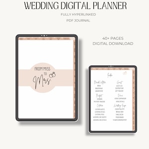 Digital Wedding Planner Template,Wedding Planner, iPad Wedding Planner, Budget Tracker, Goodnotes Planner, Minimalist Wedding Planner