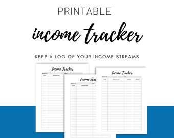 Printable Income Tracker, Income Tracker Sheet, Personal Income ...