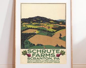 Schrute Farms Vintage Poster Digital Download