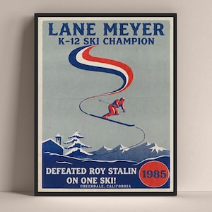 Lane Meyer Lepiej umrzeć Mistrz narciarstwa K12 Plakat/wydruk Cyfrowe pobieranie