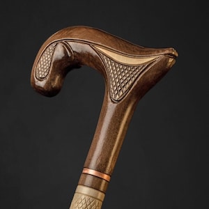 Fancy Walking Stick for Lady for Stability Floral Design, Fashionable hand-carved cane Chamomile Comfortable Grip, Gift for She