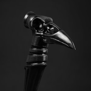 Fancy Walking Canes Black Crow Skull Walking Cane Walking Stick Goth Style