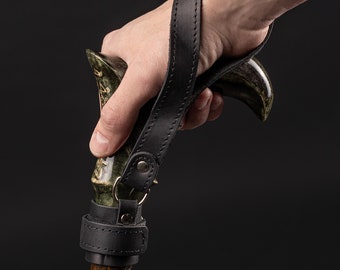 Correa de muñeca para bastón - Abrazadera negra - Universal