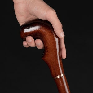 Bastón de madera con pomo de regalo de lujo, diseño clásico, con forma de bola, mango hecho a mano, eje de madera marrón