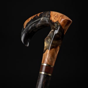 Dad Gifts Epoxy Resin Walking Stick, Walking Cane Gentleman, Exclusive Walking Cane Wood With Attention To Detail - All Size - Made To Order