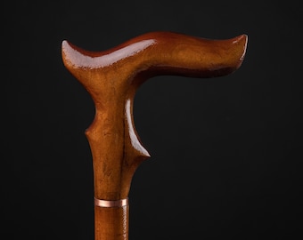 Hand Carved Red Canes And Walking Sticks For Women - Ergonomic Handle Cane With Rubber Tip