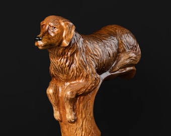 Bengala Comfort Grip Golden Retriever, Bengala ergonômica, Bengalas confortáveis, estilo designer, estilo marrom, bengalas legais