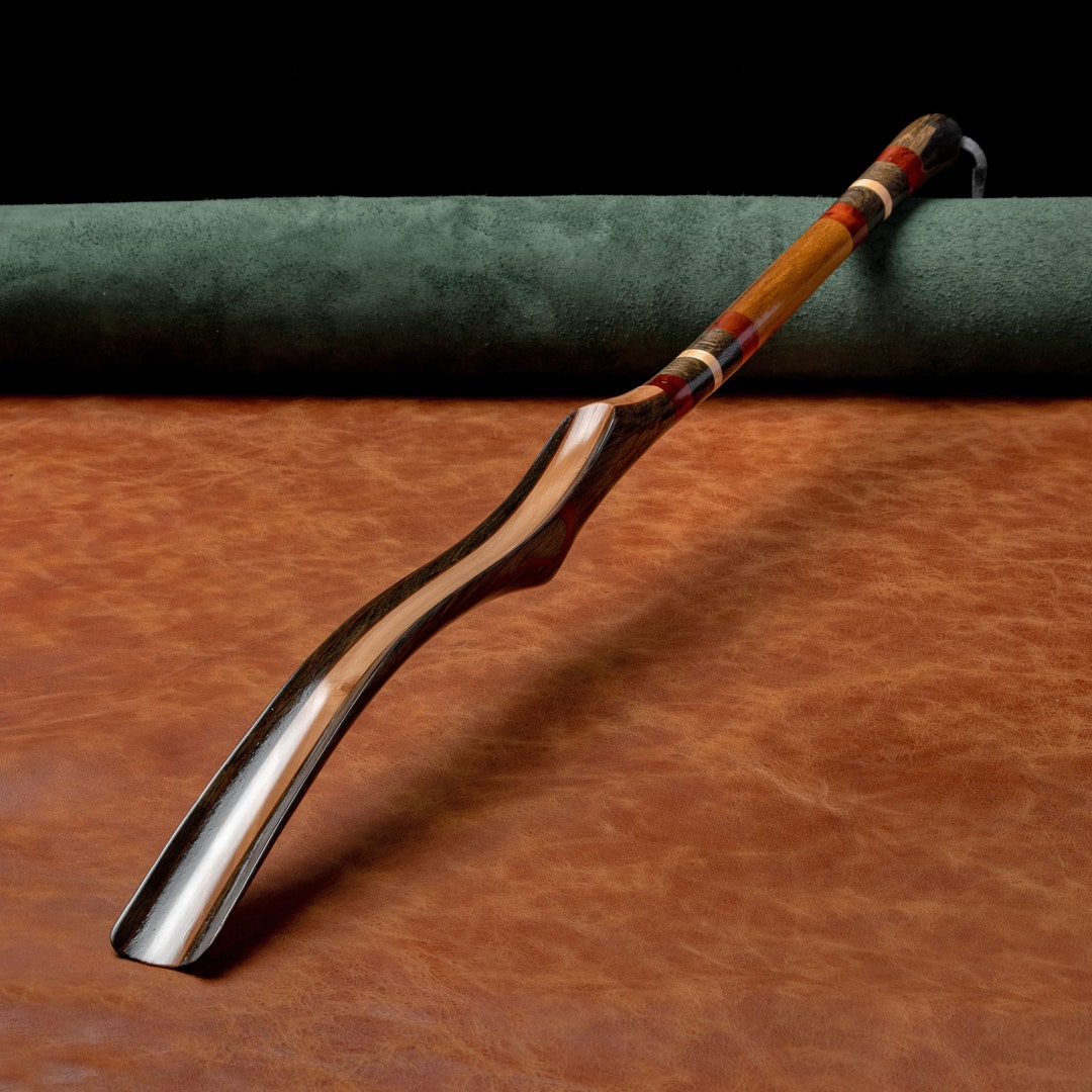 Handmade Wooden Shoe Horn Long Handle Exclusive Shoehorn Large Exotic
