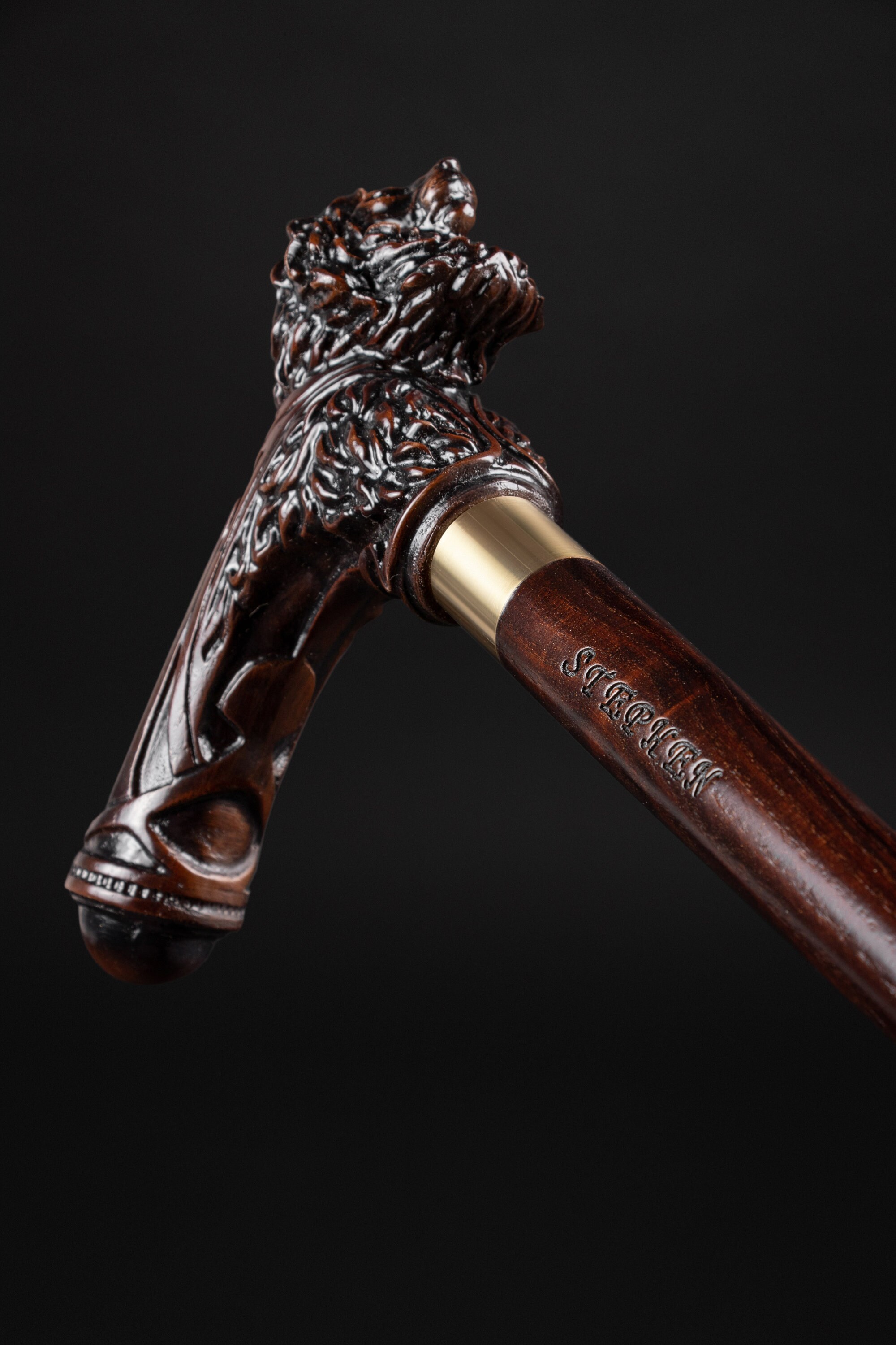 Carved Lion Head Walking Cane Unusual Crazy Walking Sticks Etsy