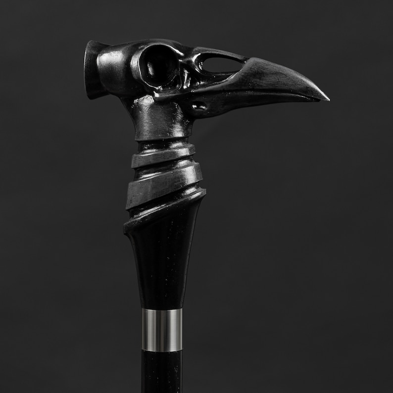 Fancy Walking Canes Black Crow Skull Walking Cane Walking Etsy