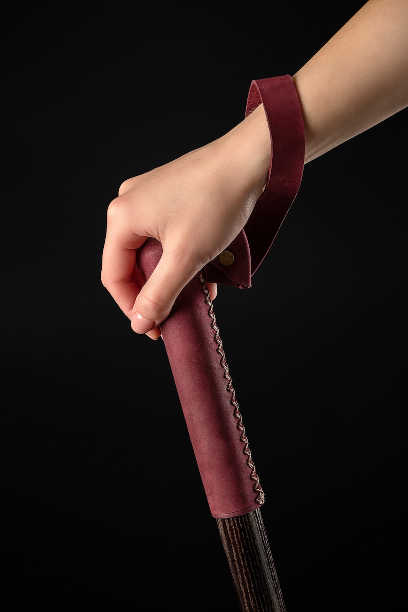 Leather Handle Walking Stick With Wrist Strap Comfortable to Etsy