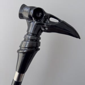 Bastoni da passeggio eleganti, bastone da passeggio con teschio di corvo nero, stile gotico