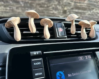 Mushroom CAR AIR FRESHENER | Wood Mushroom Diffuser | Hand Carved Wood Mushroom Diffuser For Essential Fragrance Oils | Car Oil Diffuser