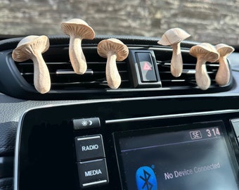 Mushroom CAR AIR FRESHENER | Hand Carved Wood Mushroom Diffuser For Essential & Fragrance Oils | Wood Car Air Freshener | Cottage Core