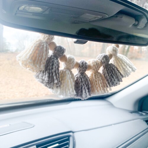 Boho Tassel Car Charm Rear View Mirror Hanging Car Etsy