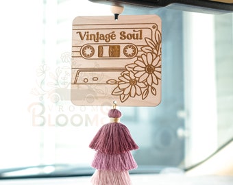 WOOD CAR CHARM | Good Day for a Good Day Car Charm | Mirror Hanger | Car Accessories | Rear View Mirror Hanger with Tassel| Mental Health