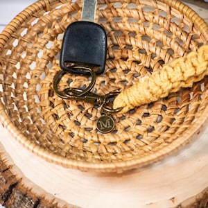 PERSONALISED MACRAME WRISTLET Keyring, Initial Keychain, Key Wrist Strap Key Fob, Boho Keychain Car Accessories