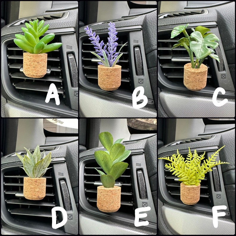 CAR AIR FRESHENER Plant Vent Clip Car Accessories Car Oil Diffuser Car Decor Car Essential Oil Diffuser Plant Lover Gift image 2