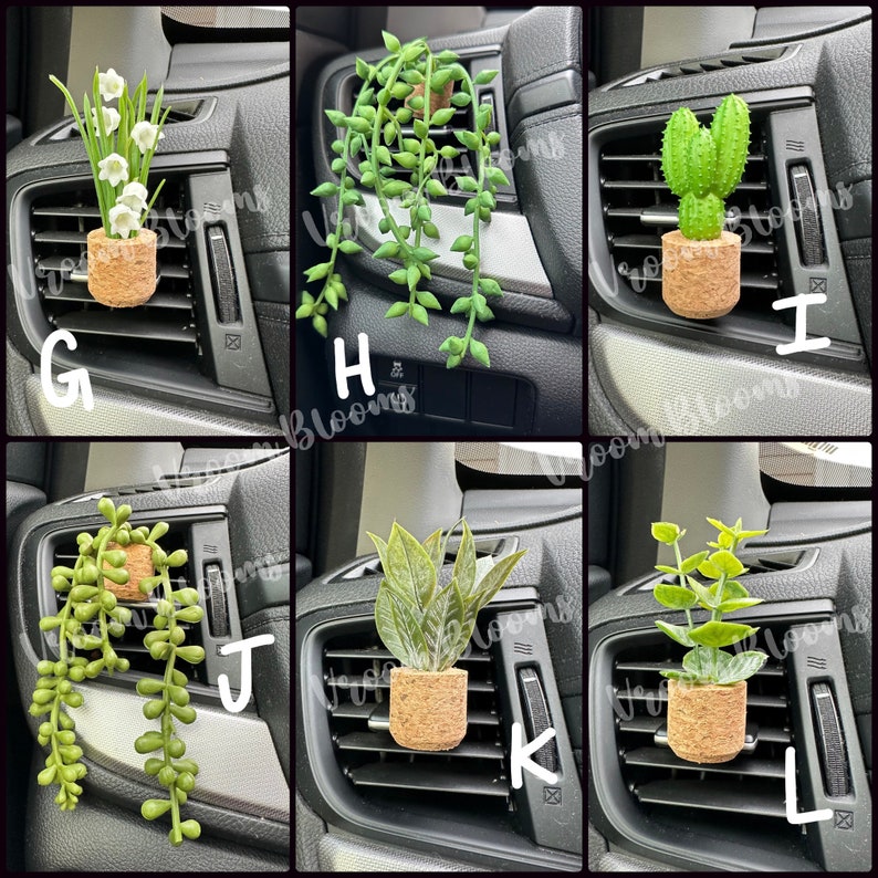 CAR AIR FRESHENER Plant Vent Clip Car Accessories Car Oil Diffuser Car Decor Car Essential Oil Diffuser Plant Lover Gift image 3