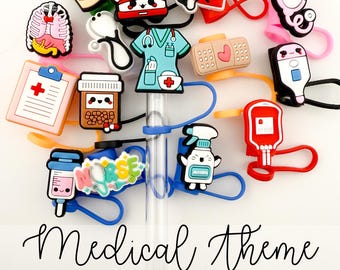 TUMBLER STRAW TOPPER | Tumbler Accessories | Straw Toppers | Gifts for Her | Nurse Healthcare Doctor Office Pharmacy Gift | Valentines Gift