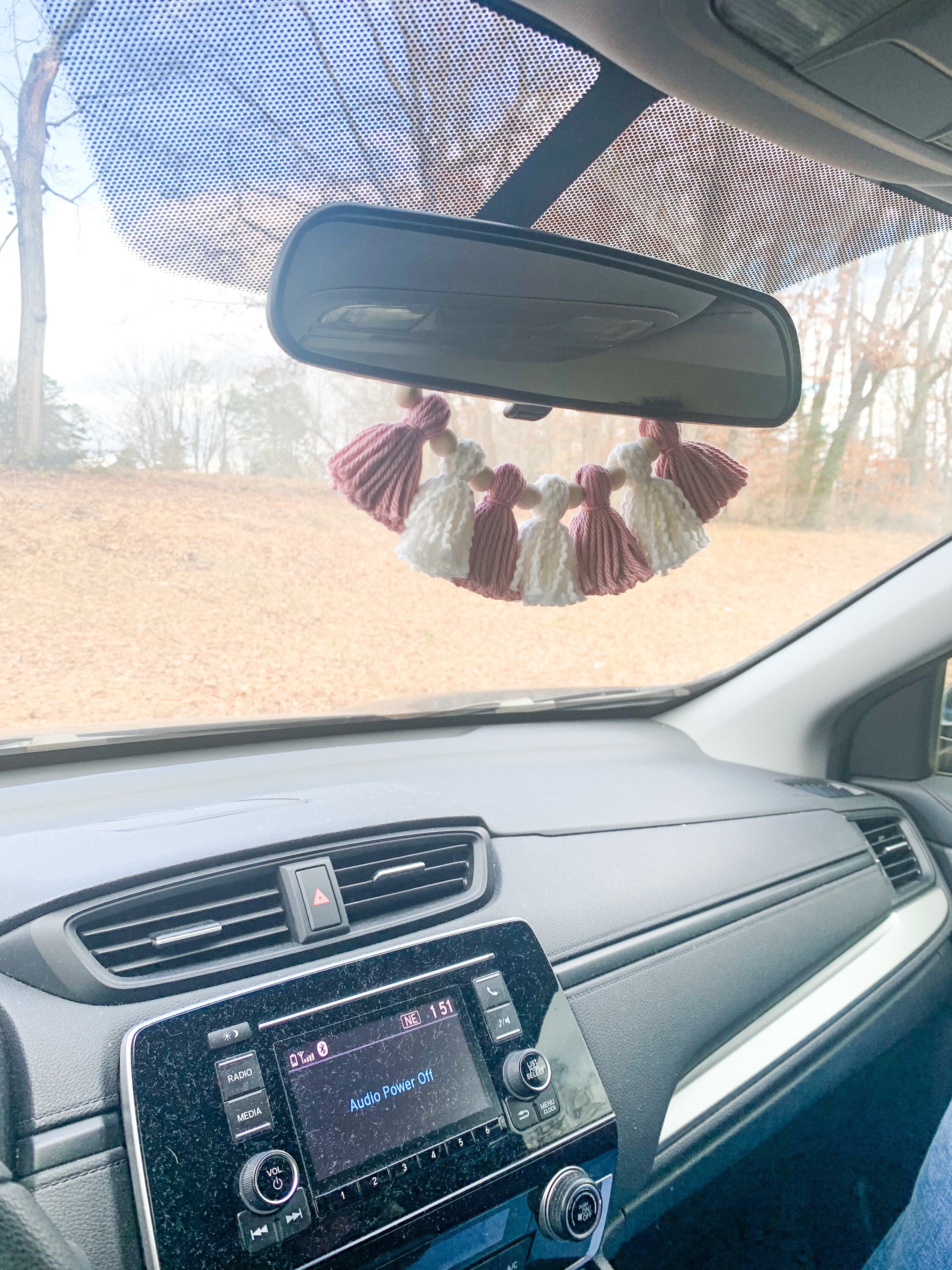 Boho Tassel Car Charm Rear View Mirror Hanging Car Etsy