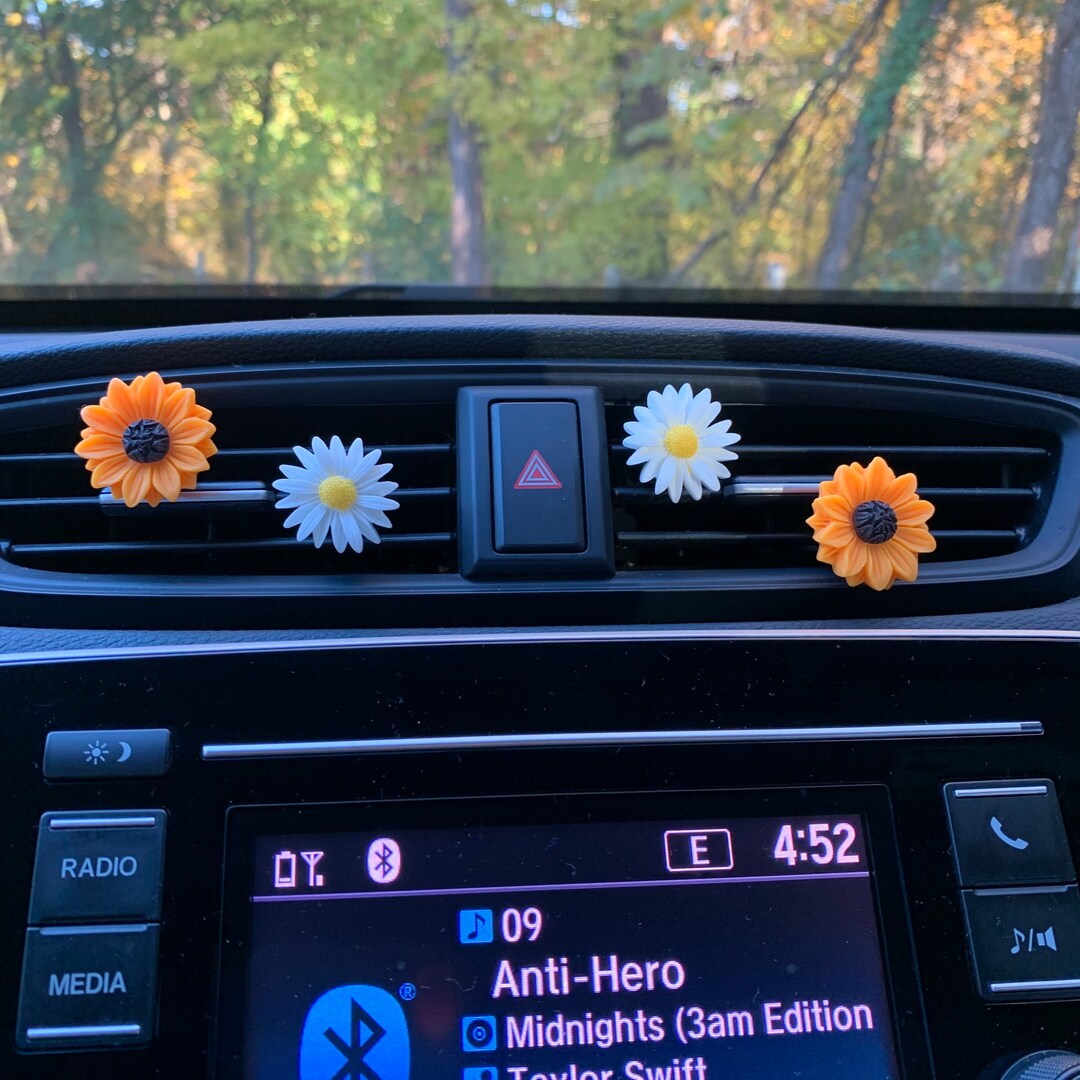 SUNFLOWER VENT CLIPS Daisy Vent Clips Flower Vent Clips Car Vent Clips
