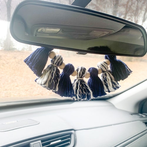 Boho Tassel Car Charm Rear View Mirror Hanging Car Etsy