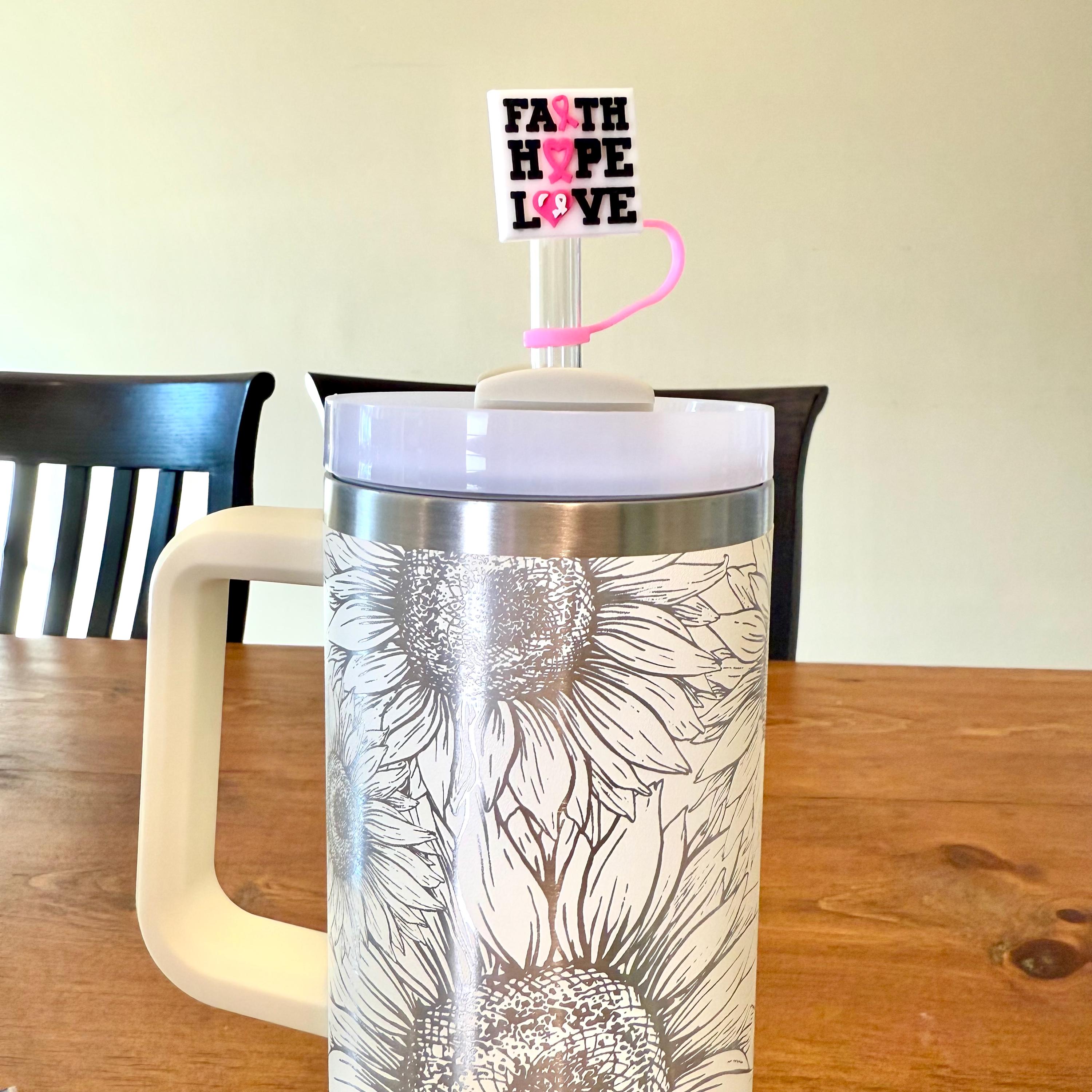 Breast Cancer Awareness STRAW TOPPERS | Tumbler Accessories | Gifts for ...