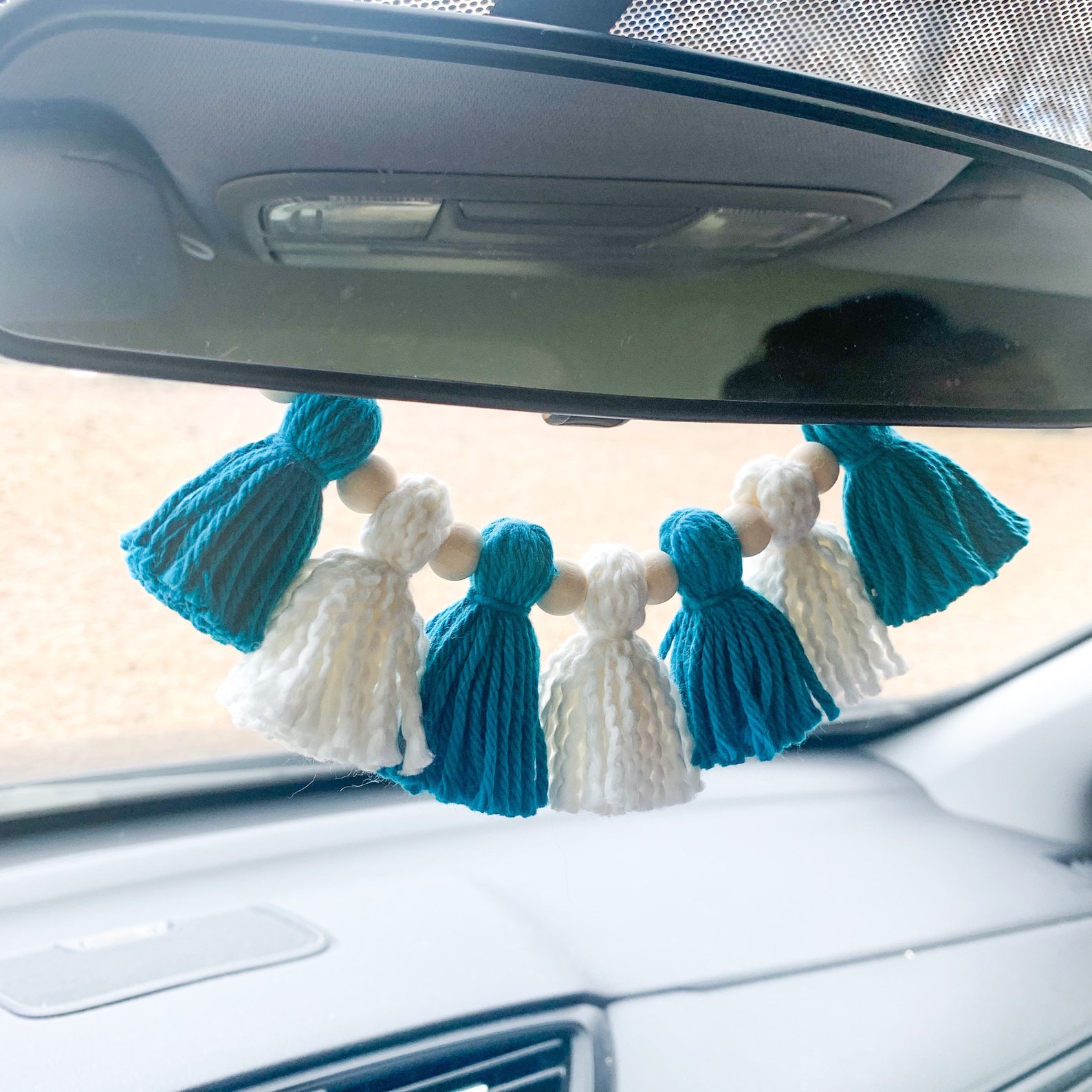 Boho Tassel Car Charm Rear View Mirror Hanging Car Etsy