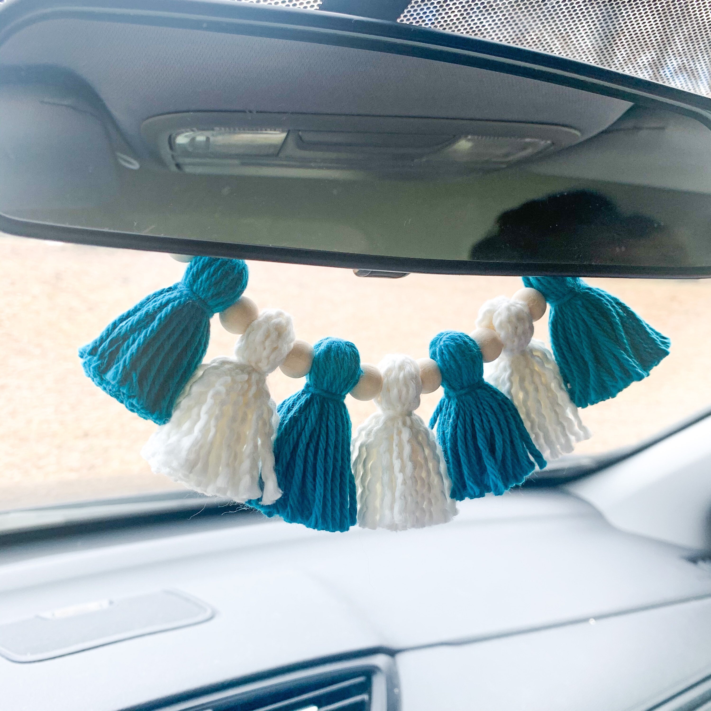 Boho Tassel Car Charm Rear View Mirror Hanging Car Etsy