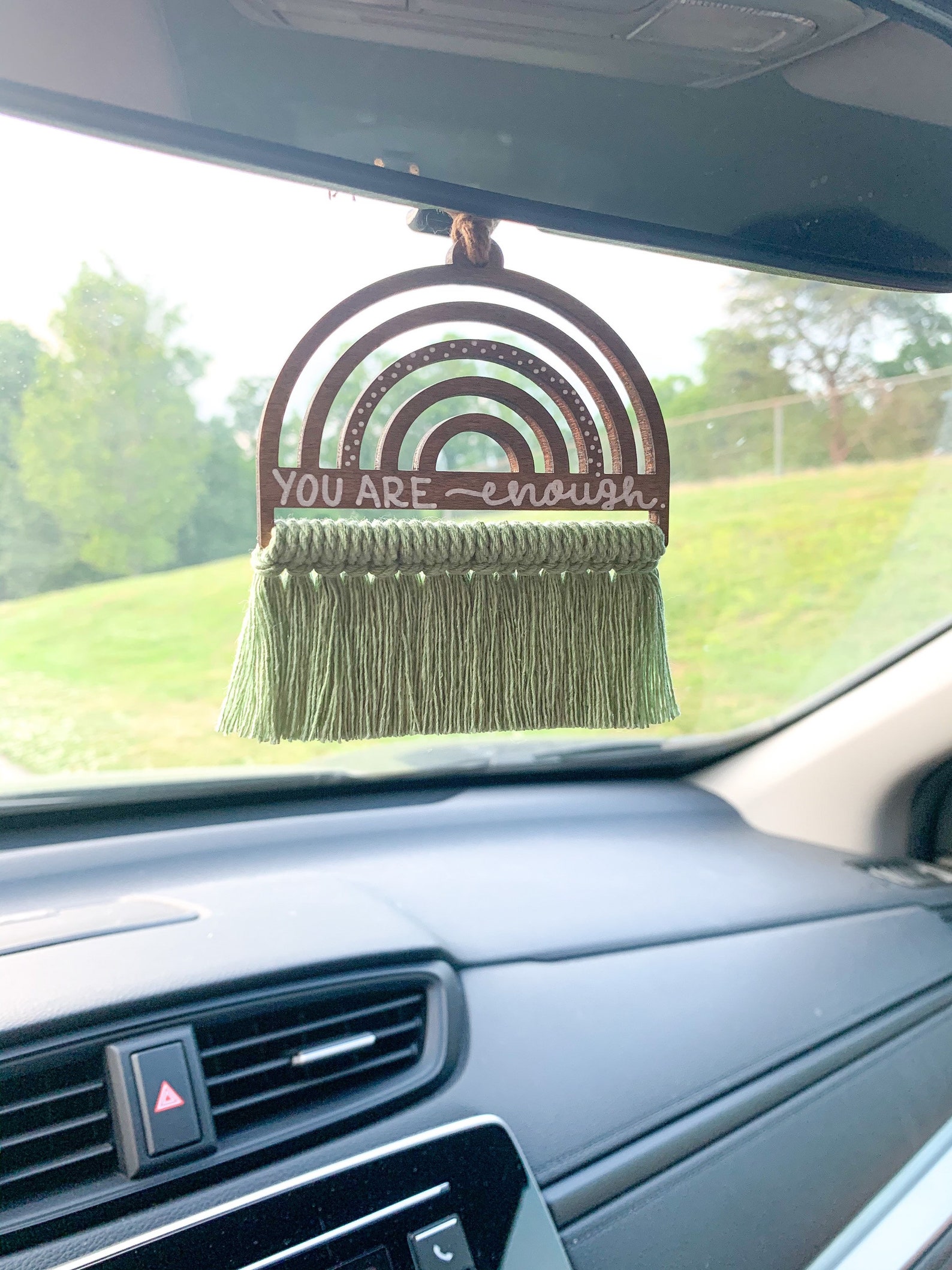RAINBOW CAR CHARM Car Accessories Macrame You Are Enough