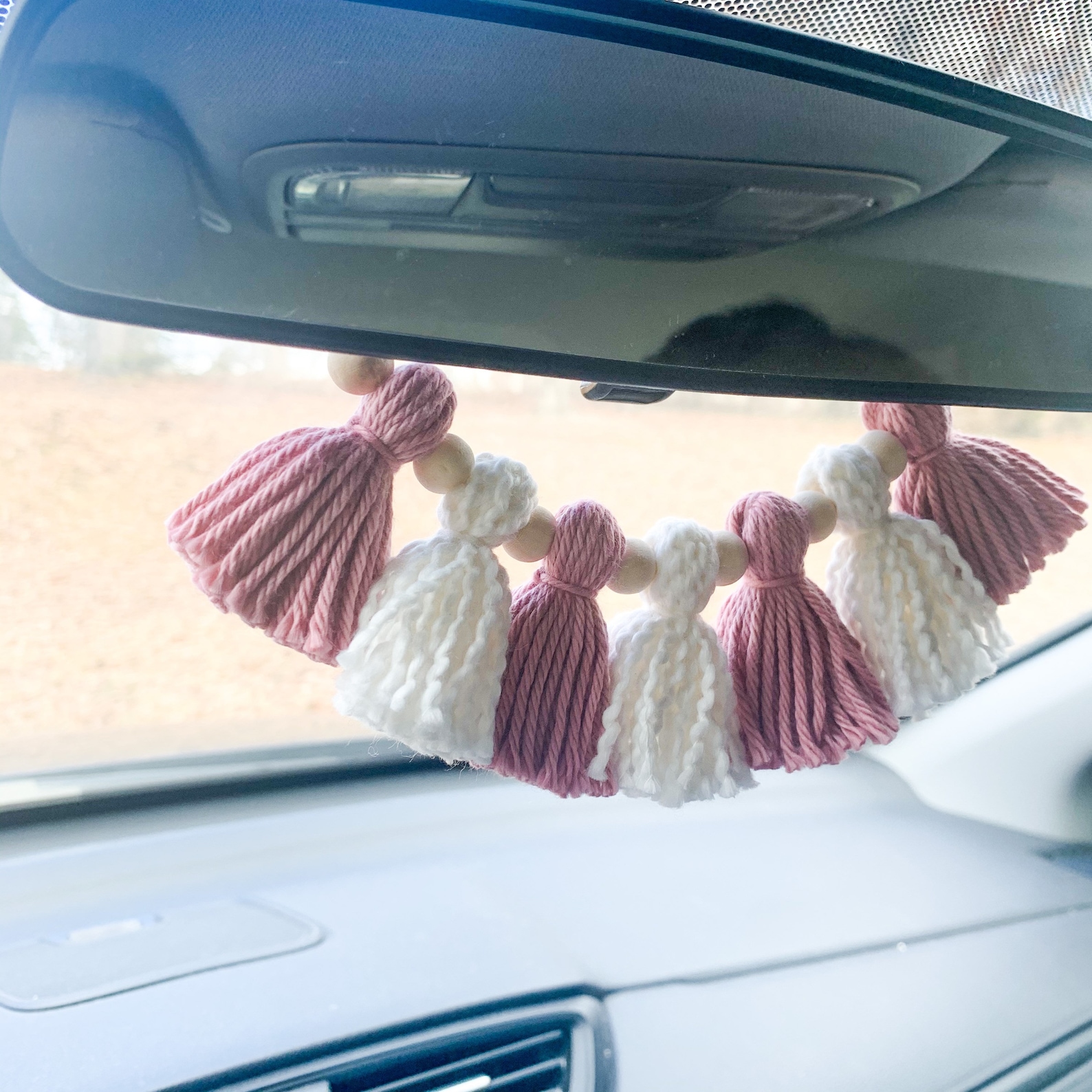 Boho Tassel Car Charm Rear View Mirror Hanging Car Etsy