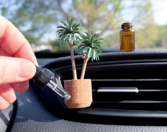 Palm Tree CAR AIR FRESHENER Plant Diffuser for Car | Car Accessories | Summer Fragrance Essential Oil Diffuser | Plant Lover Gift | Reusable