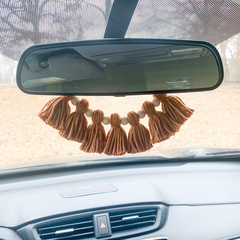 Boho Tassel Car Charm Rear View Mirror Hanging Car Etsy