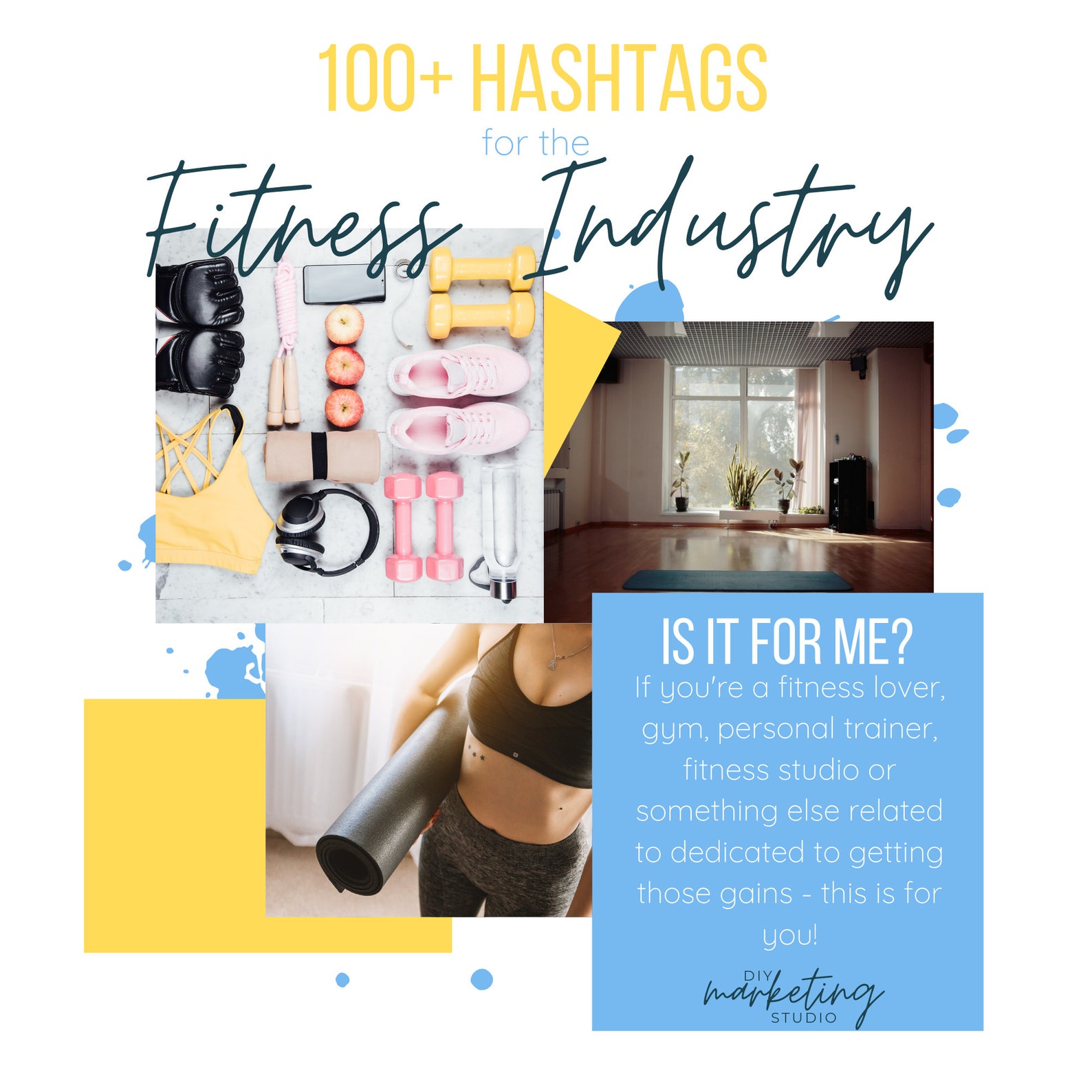100 HASHTAGS for fitness bloggers personal trainers gyms & Etsy