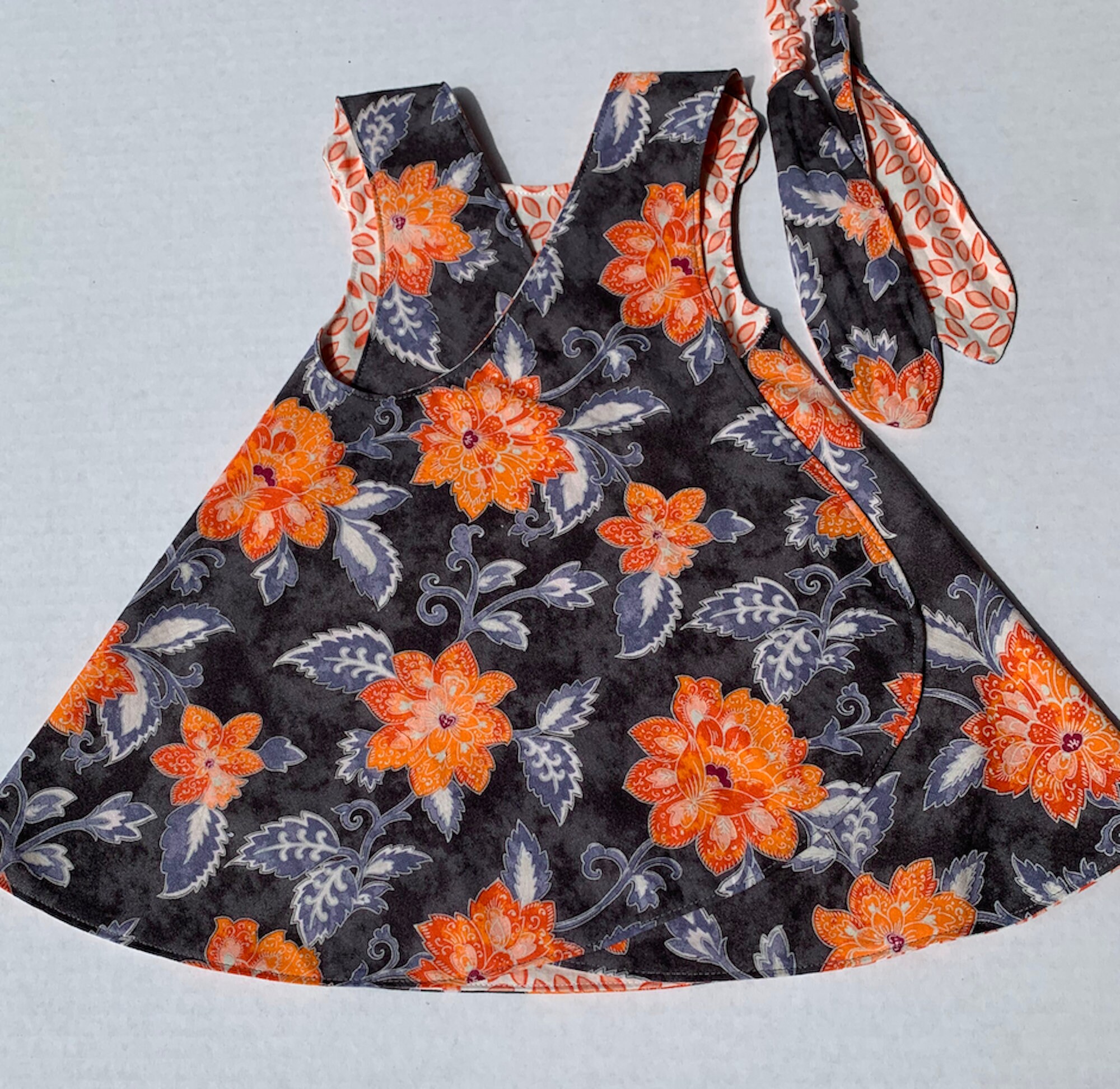 Baby Girl Reversible Dress Criss Cross Pinafore Dress 912 Months Gray