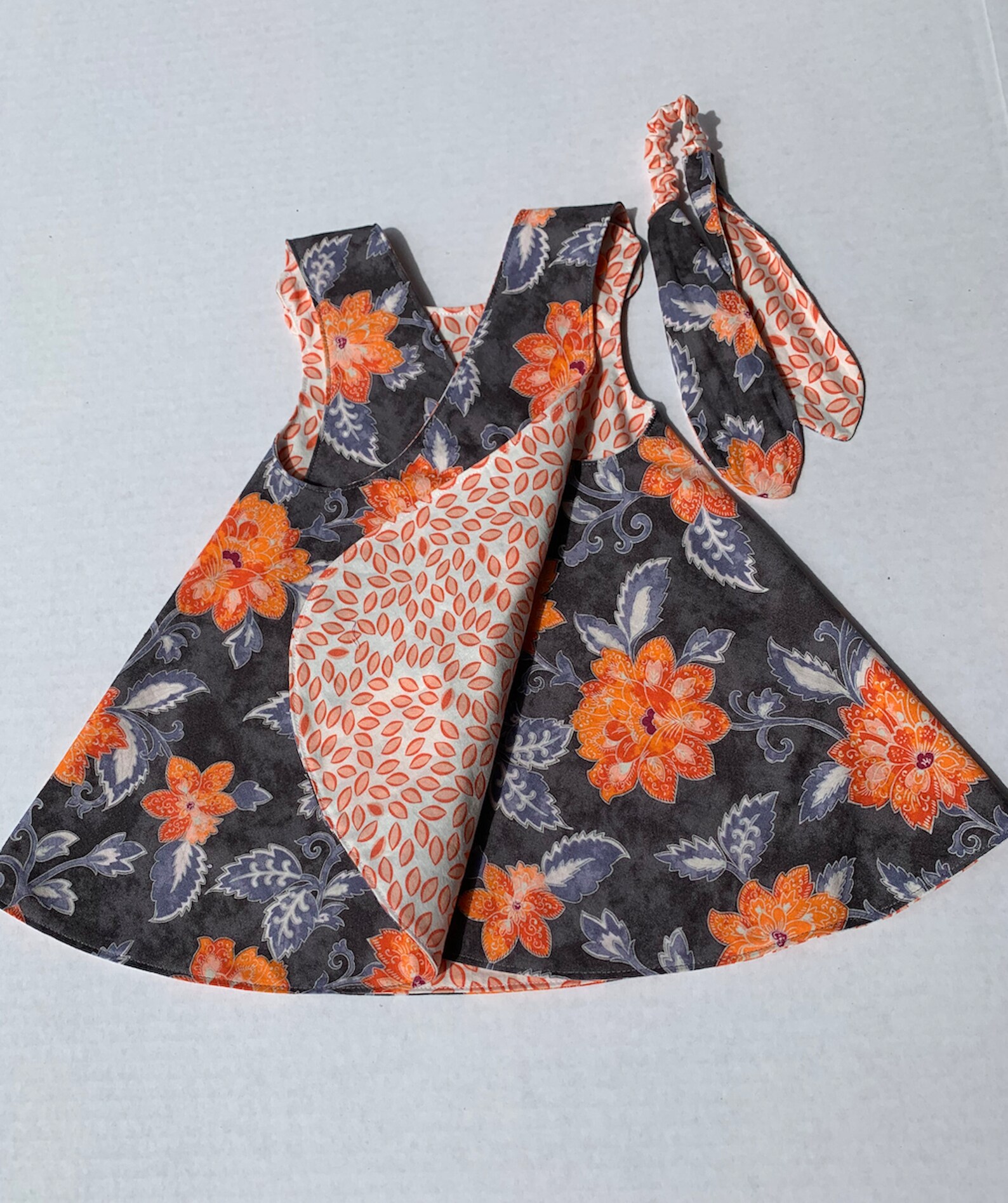 Baby Girl Reversible Dress Criss Cross Pinafore Dress 912 Months Gray