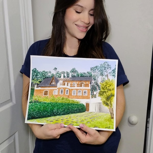 Custom House Portrait Home portrait Custom watercolor Housewarming gift Watercolor house portrait Home sketch Custom House painting