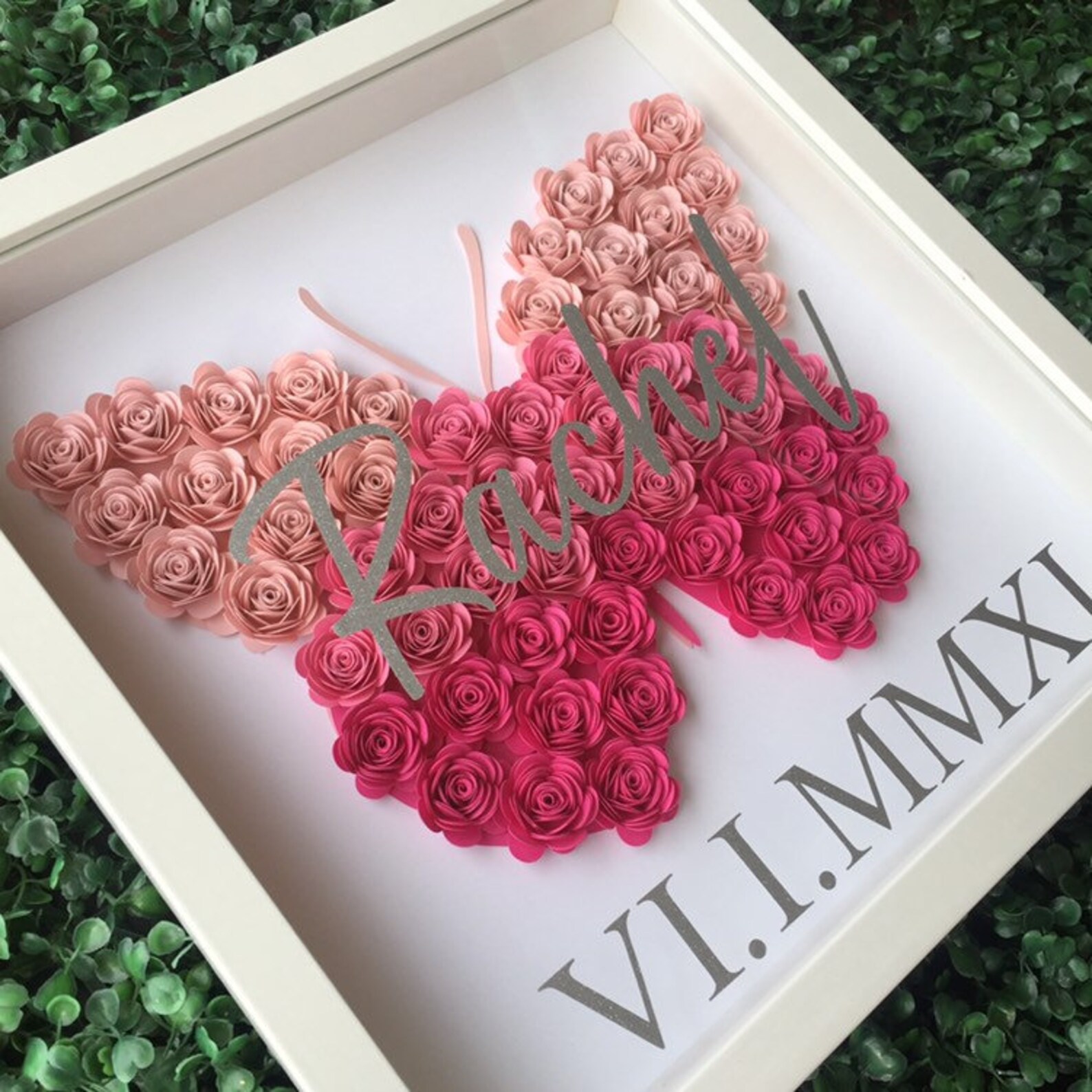 Butterfly Flower Shadow Box Personalised Shadow Box Frame Etsy