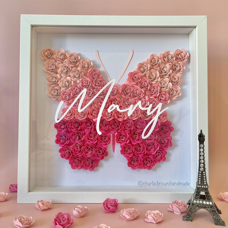 Butterfly Flower Shadow Box Personalised Shadow Box Frame Etsy