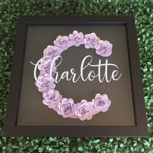Initial Flower Shadow Box Personalised Flower Frame - Etsy Australia