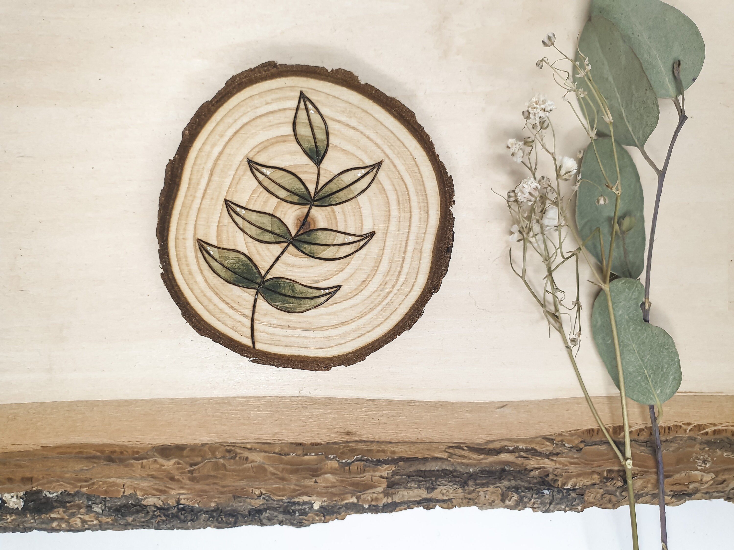 Vine Leaves Wood Slice Magnet Vine Leaf Decoration Fridge - Etsy