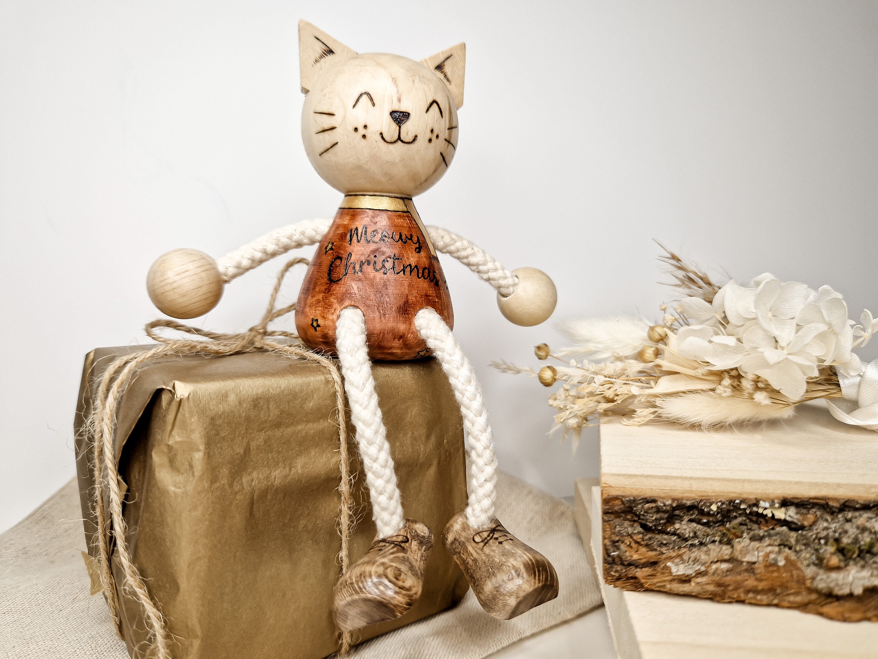 Meowy Christmas Cat Lover Christmas Decoration Hand-burned - Etsy UK